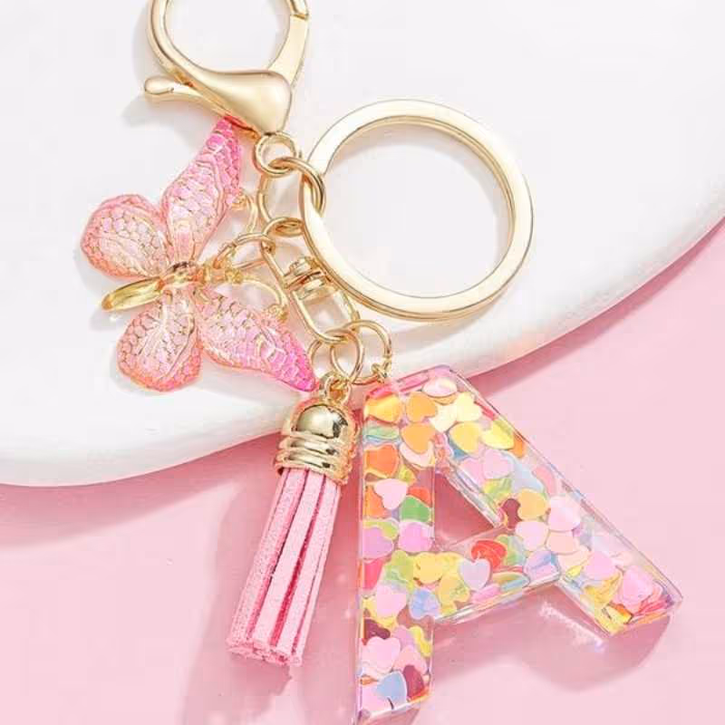 Butterfly Letter Keychain